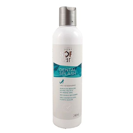 Dental Splash 240ml Pet Society Soft Care Higiene Dental Cães e Gatos