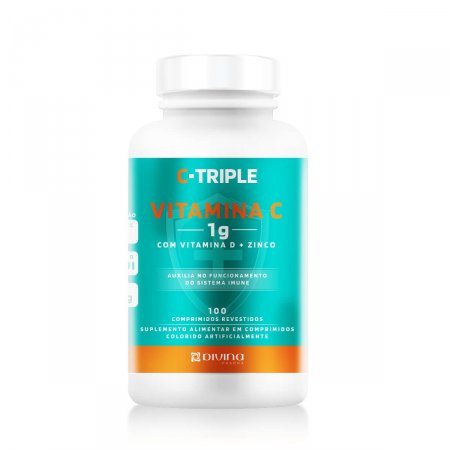 C-Triple Vitamina C 1g com Vitamina D + Zinco com 100 comprimidos