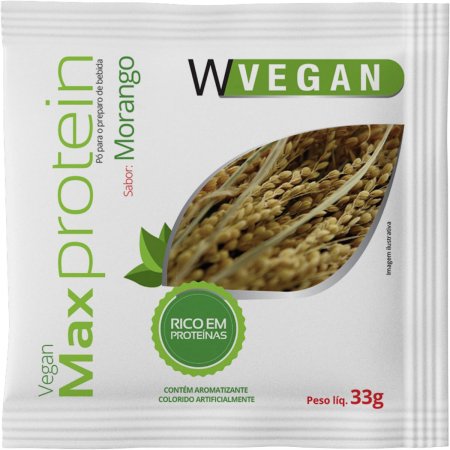 Max Protein WVegan Sachê Morango 33 g