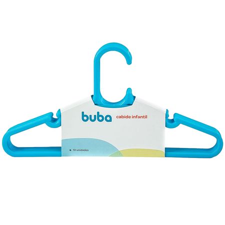 Kit 10 Cabides Infantil de Plástico Azul - Buba BUBA12717 CABIDE INFANTIL 10 UNIDADES AZUL