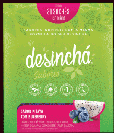 Desinchá sabores Pitaya com blueberry caixa 30 saches