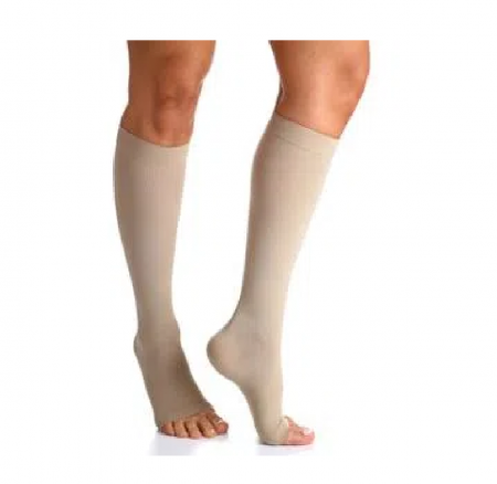 Meia Panturrilha Attiva Feminina Média Compressão 18-21MmHg Ponteira Fechada Natural - G