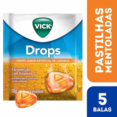 Pastilha Vick Drops Laranja com 5 unidades