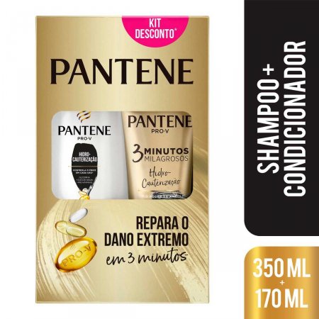 Kit Shampoo Pantene Hidra-Cauterização com 350ml + Condicionador 3 Minutos Milagrosos com 170ml