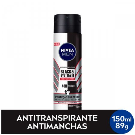 Desodorante Aerosol Nivea Men Black&White Máxima Proteção com 150ml