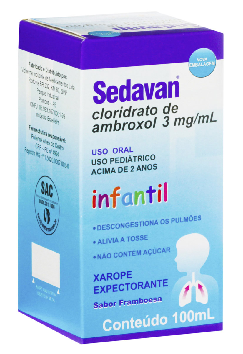 Sedavan Xarope Expectorante Pediátrico Framboesa 3mg 100ml em Oferta -  Farmadelivery