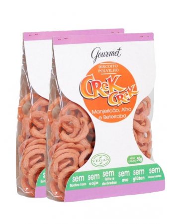 Biscoito de Polvilho sabor Manjericão, Alho e Beterraba Crek Crek 50g