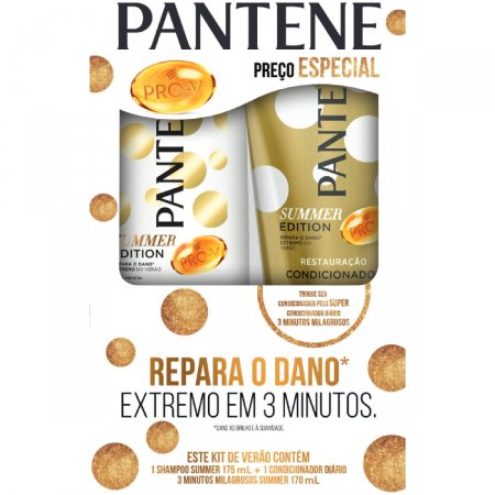 Kit Pantene Summer 3 Minutos Milagrosos com Shampoo de 175ml + Condicionador de 170ml