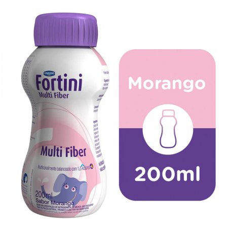 Suplemento Alimentar Infantil Fortini Multi Fiber Sabor Morango com 200ml