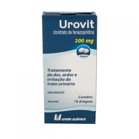 Fenazopiridina - UROVIT 200MG 18drg - União Química
