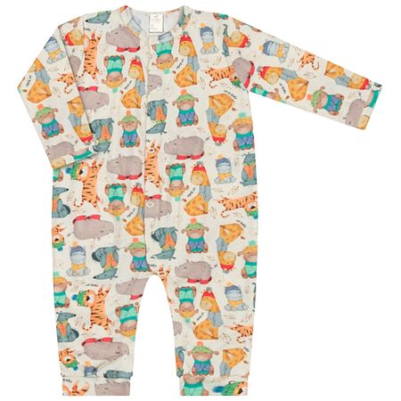 Macacão longo para bebê em suedine Safari Inverno - Up Baby 43602-DIG234 MACACAO MANGA LONGA EM SUEDINE DIGITAL 234-M