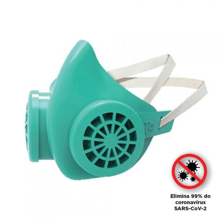 Máscara Reutilizável Colors Azul Turquesa com 4 Filtros