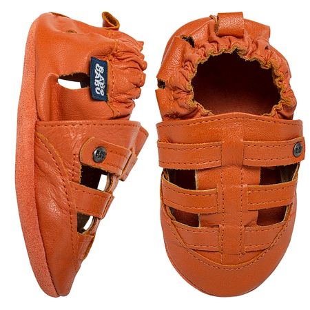 Sandália Franciscana para bebê em couro Eco Laranja - Babo Uabu BABO106 SANDÁLIA FRANCISCANA COLOR BLOCK LARANJA-18-24 meses