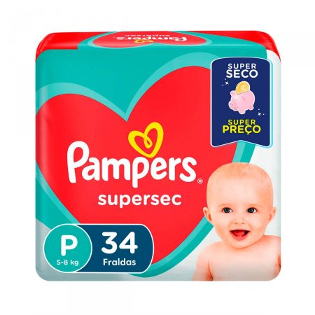 Fralda Pampers Supersec P com 34 unidades