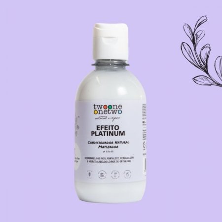 Shampoo Natural Matizador Efeito Platinum Cabelos Loiros ou Grisalhos Twoone Flores Violetas Onetwo Natural Vegana