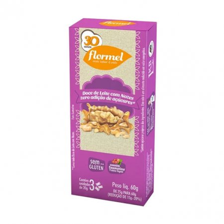 Doce de Leite com Nozes Zero Flormel 3un 75g