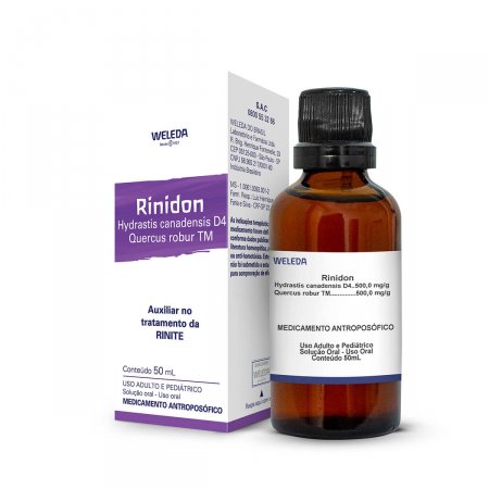 Rinidon Weleda 500,0mg + 500,0mg Gotas com 50ml