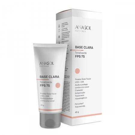 Protetor Solar Facial Anasol Clinicals Base Clara FPS75 com 40g