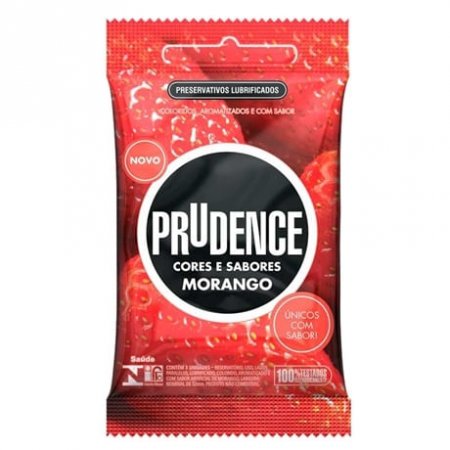 Preservativo Prudence Plus Morango com 3 Unidades