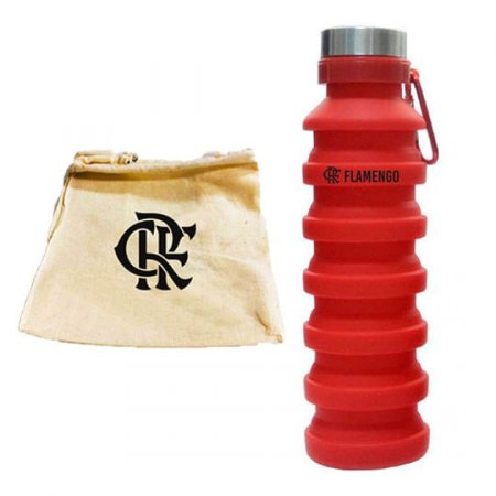 Garrafa Sanfonada de Silicone do Flamengo 550ml - Vermelho