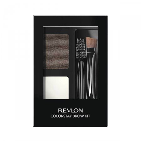 Kit de Sombra para Sobrancelhas Revlon Dark Brown com 2 pincéis