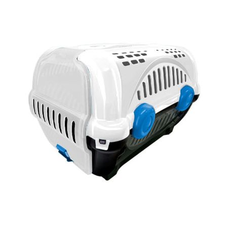 Caixa de Transporte Luxo N°3 Branca e Azul - Furacão Pet