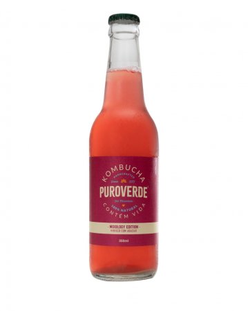 Kombucha Hibisco e  Abacaxi Puro Verde 350mL caixa com 12 unidades