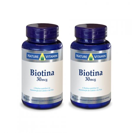 Biotina 30mcg - 30 Cáps - 2x - Nature Vitamin