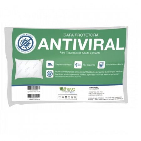 Capa Antiviral Travesseiro Anti Refluxo 70x80 cm