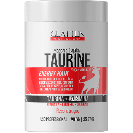 Glatten Professional Taurine - Máscara Força e Vitalidade 1kg