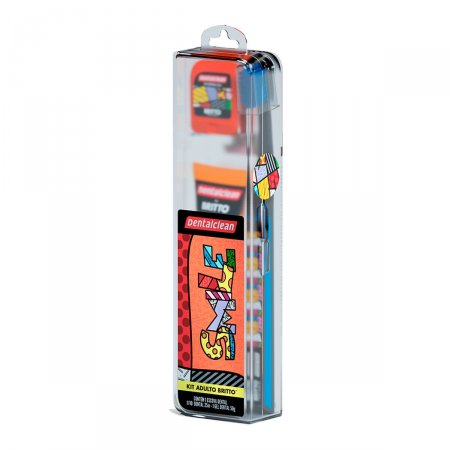 Kit Romero Britto Dentalclean com 1 Escova de Dente + Fio Dental com 25m + 1 Gel Dental com 50g