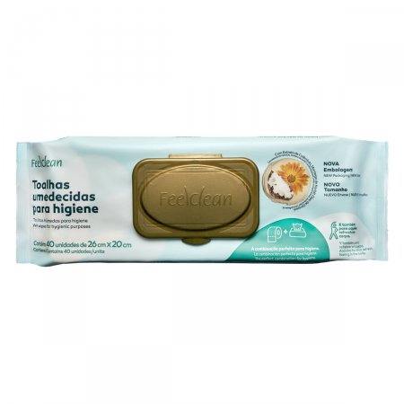 Toalha Umedecida Adulto Feelclean 40 unidades