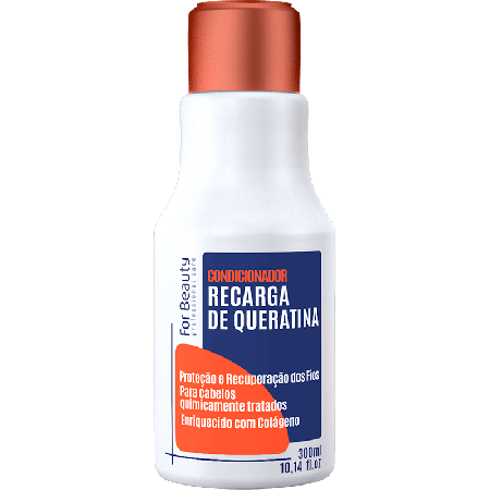 For Beauty Recarga de Queratina - Condicionador Pós Química com Colágeno 300ml