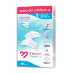 Máscara Cirúrgica Descartável Camada Tripla 3 Health Care com 20 unidades