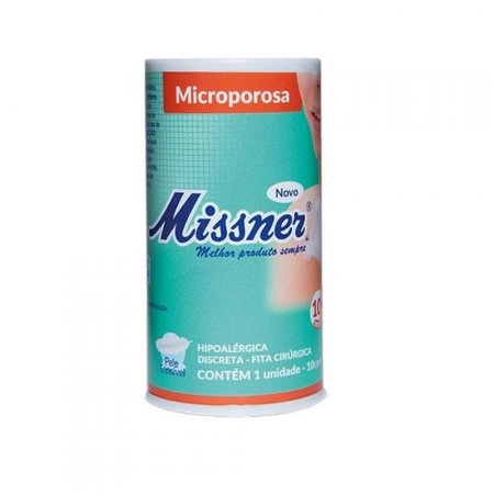 Fita Cirúrgica Microporosa Branca Missner Hipoalérgica 10cm x 10m