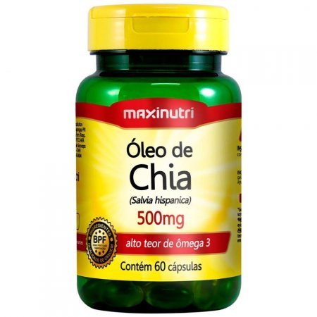 Oleo de Chia 500mg 60cps - Maxinutri