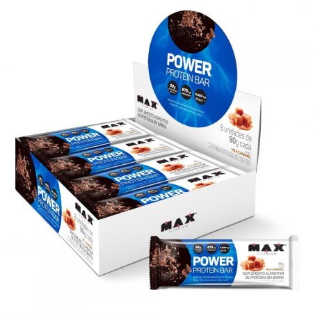 POWER PROTEIN BAR (8 UN) MILK CARAMEL - MAX TITANIUM