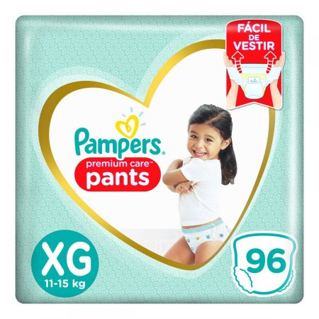 Fralda Pampers Premium Care Pants Tamanho XG com 96 unidades