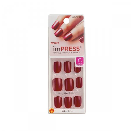 Unhas Autocolantes Impress Tweetheart Curto com 24 Unidades