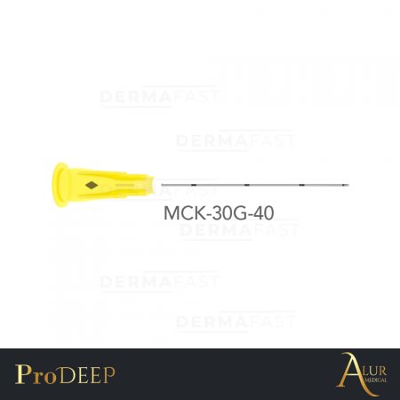 Microcânula metálica para procedimentos de preenchimento tamanho - MCK-30G-40 - 30G 40mm - ProDEEP Cx25un - ALUR MEDICAL
