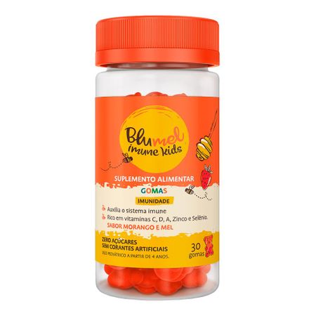 Blumel Imune Kiks Sabor Morando e Mel Gomas 30 Unidades Blumel Imune Kids Sabor Morando e Mel Gomas 30 Unidades