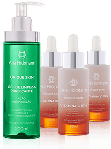 3 Sérum Vitamina C + Gel de Limpeza Purificante Ana Hickmann