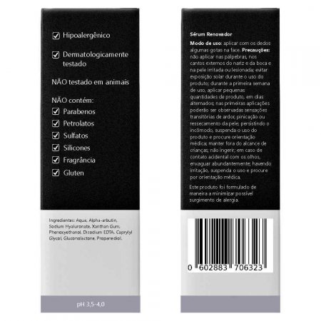 Sérum 2% Alfa-arbutin + 10% Gluconolactone Principia Skincare Aa-2 com 30ml
