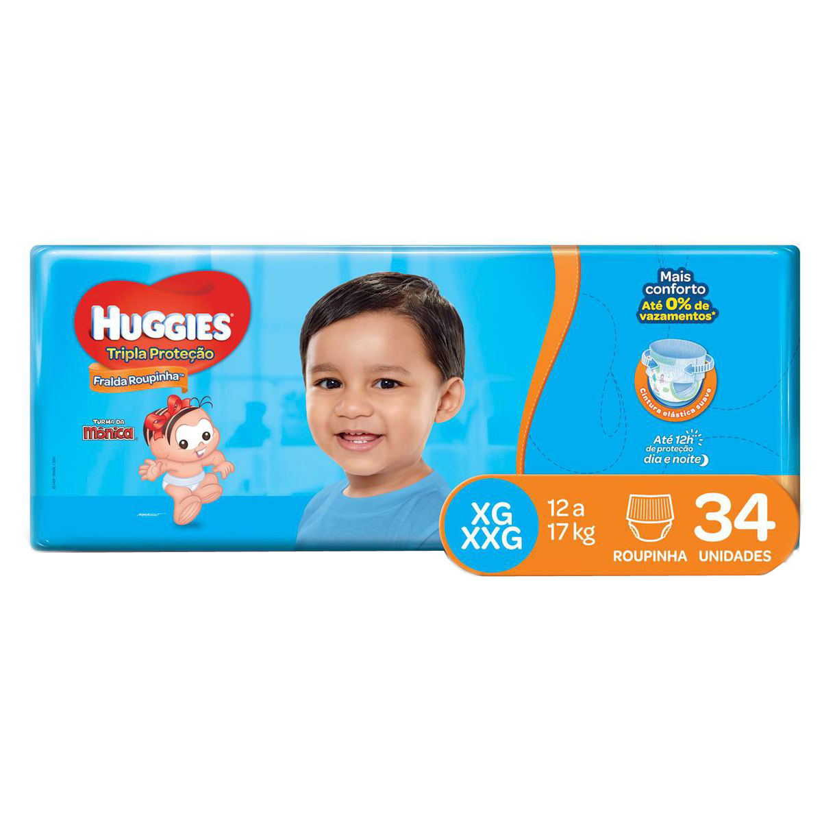 Fralda Veste Fácil Huggies Turma da Mônica Tamanho XG/XXG