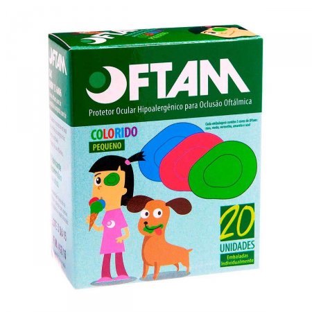 Protetor Ocular Oftam Colorido Pequeno com 20 Unidades