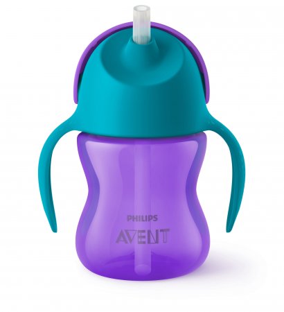 Copo com Canudo Curvado 200ml Philips Avent - SCF796/02 - Verde