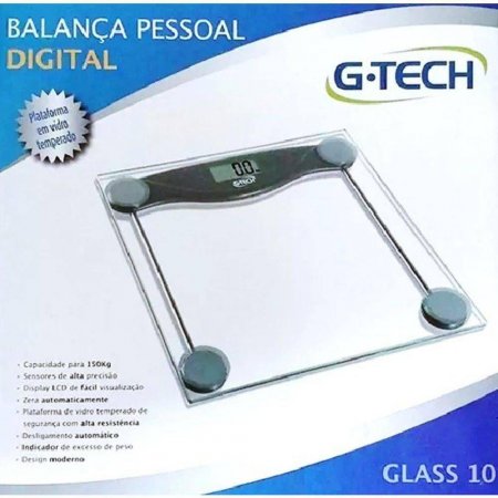 G Tech Balança Digital Glass Vidro 150kg