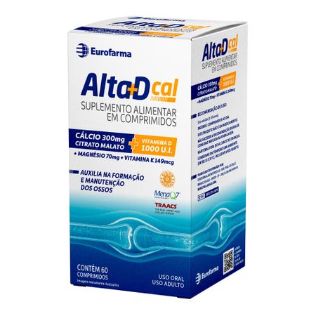 Alta D Cal 1000UI Eurofarma Vitamina D 60 Comprimidos
