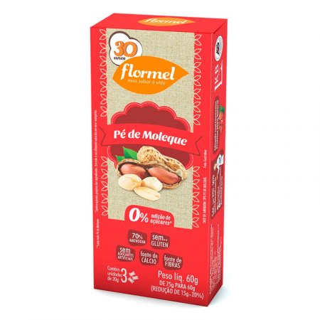 Pé-de-Moleque Flormel Zero 3un 75g