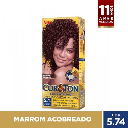 Tintura Cor&Ton Niely 5.74 Marrom Acobreado com 1 Unidade
